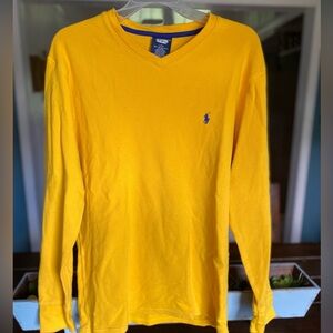 Ralph Lauren Polo, long sleeve, waffle knit, v-neck, thermal